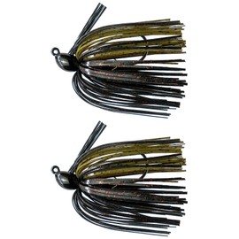 Tungsten 4 Anglers – 97% Pure Tungsten Hybrid Finesse Jig | Reel The Small-Mouth Bass in Style with The Arky Jig | 3/8oz. #2/0 Hook with Multi-Colors (Green Pumpkin Black, 1/2oz)