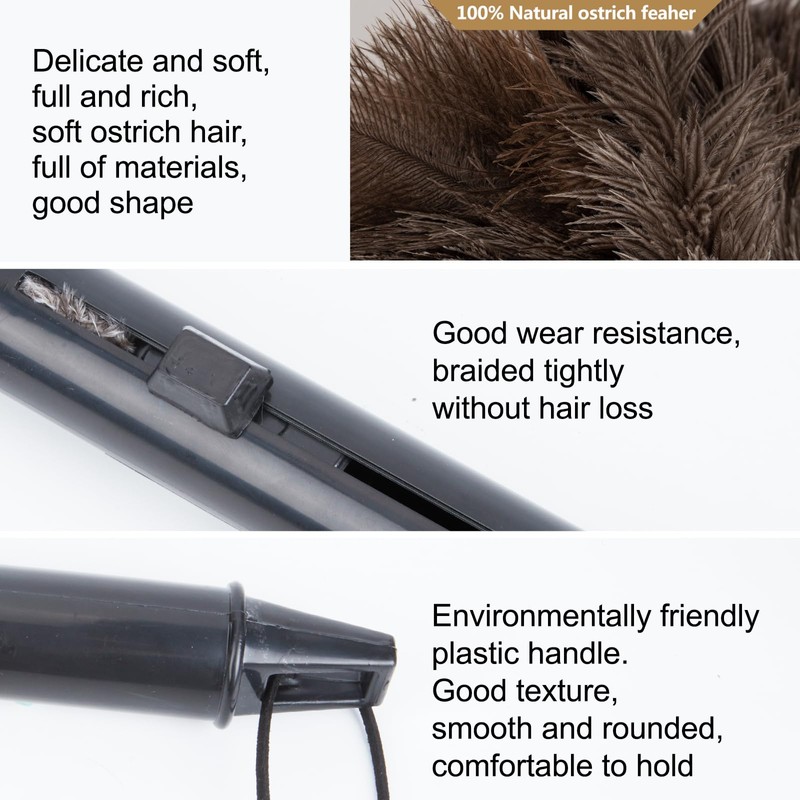 Aldwin Ostrich Feather Duster Retractable 1 Pack,16 inch Genuine Fluffy