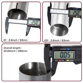 MXA 2 1/2 Straight Pipe Exhaust, 2.5 Stainless Exhaust Pipe, Straight Pipe 2 Pack Tube Universal Fit Exhaust Stainless Steel Tubing (2.5" x22.8")