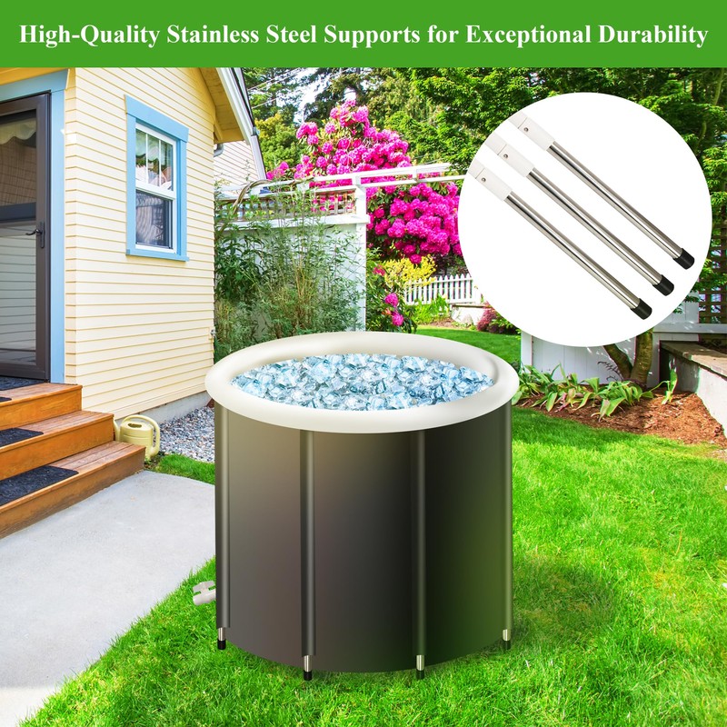 CRYSTAL LEMON Inflatable Cold Plunge Tub with Alloy Support Rods