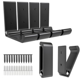 6Pcs 3'' Folding Coat Hooks Black Foldable Hooks Aluminum Alloy No Rust Wall Hooks for Hanging Headphones Holder Wall Mounted with 12pcs Screws Set for Hanging Coats, Bags, Hat, Towel, Keys