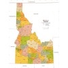 Idaho ZIP Code Map with Counties - Standard - 36"