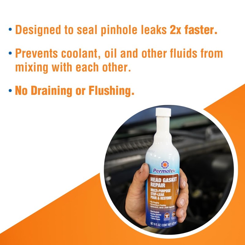 Permatex 30300 Head Gasket Repair - Multi-Purpose Stop-Leak, 16 fl.