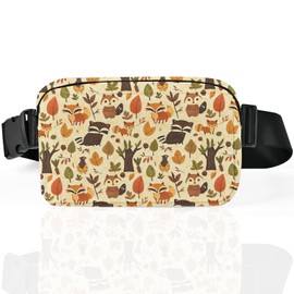 Forest Animals Fanny Pack for Women Casual Belt Bag Waterproof Purse Lightweight Waist Bags with Adjustable Straps Wallet Travel Presents Workout