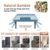 SINWNAT Couch Arm Tray, Bamboo Sofa Arm Clip on Tray