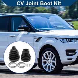 Hihaha No.TDR000120 CV Joint Boot Kit W/Clamps for Land Rover Range Rover 03-12 Inner Outer Constant Velocity Joint Boot Strong Durable Rubber 1 Set Black