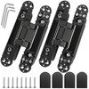 Upgraded Invisible Door Hinges (2 pcs) -6 Inch Black Hidden