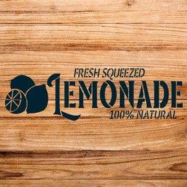 Lemonade Stencil Pattern for Kitchen Decor and Crafts, Reusable Mylar Template for Wood, Walls, and Spring Projects - Size A4 (11.0" x 5.2")