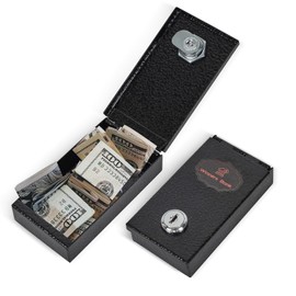 Metal Box for Gambler - Winners Bank Portable Safe Casino Money Pocket Sized Cash Box with Key Go Home Money