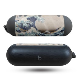 Glossy Glitter Speaker Skin Compatible with Beats Pill (2024) - Great Wave of Kanagawa - Premium 3M Vinyl Protective Wrap Decal Cover - Easy to Apply | Crafted in The USA by MightySkins