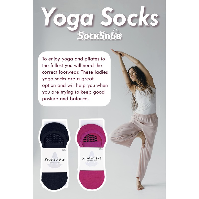 Sock Snob Women's Invisible Non-Slip Yoga Socks, orange