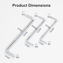 I-MART 3 Pcs Offset Screwdriver Set - Right Angle Phillips and Flat Head, 90 Degree Screwdriver for Tight Spaces, Angle Screwdriver Tool for DIY and Home Use