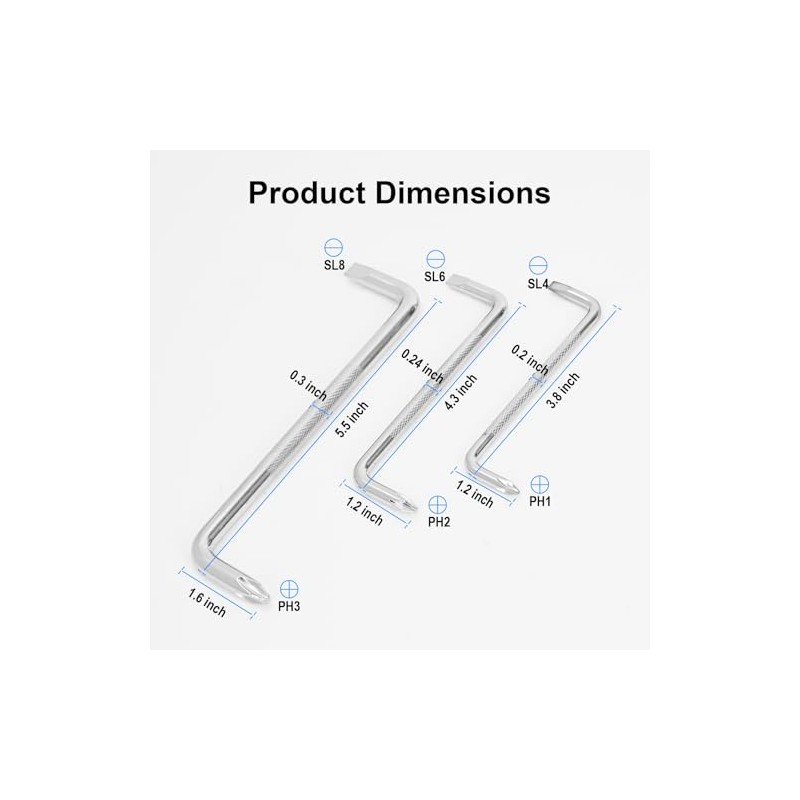 I-MART 3 Pcs Offset Screwdriver Set - Right Angle Phillips