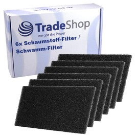 6X Foam Filters for Bauknecht TK Pro 74A+ 74A++ 84A+ 84A++ 94A++ TK Sport 2012 TK Uniq 72A DI 73A DI 82A FLD 83A GBW 92A FLD 93A GBW TRKA 4580 580 6580 7781 8002 TRKA Eco 4580 4590 580 6590