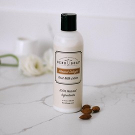 Bend Soap Company Unscented Goat Milk Lotion 3-Pack (8oz x 3) - Gentle Formula for Sensitive Skin (Almond Delight)