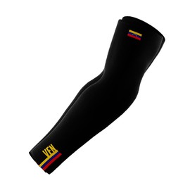 ScudoPro Venezuela Country Code Compression Black Arm Sleeves - Walking - Cycling - Running - Golf - Baseball - Basketball