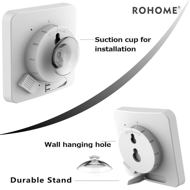 Rohome Digital Timer Waterproof Wall Clock, Kitchen Countdown Timer, Shower
