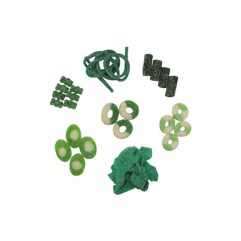 FirstChoiceCandy Sour Mix Gummies (Green, 2 Pound)