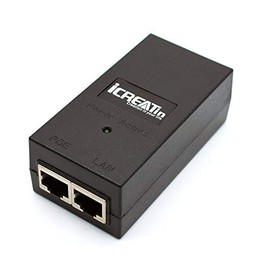 iCreatin Gigabit PoE Injector Adapter 48V 24W Power Over Ethernet for 802.3af Devices, Up to 328 Ft, 10/100/100Mbps RJ-45, Plug and Play, PSE-480040G