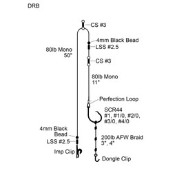 Cox & Rawle Dongle Rig-Braid - New Classic Rig Featuring Mutsu Circle Hook for Tope, Smooth-Hounds, Bass, and Cod - Flowing Trace Design (4inch 3/0)