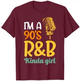 I'm a Men's 90's R&B Hip Hop T-ShirtColor: Men-burgundy, Size: 2 XL