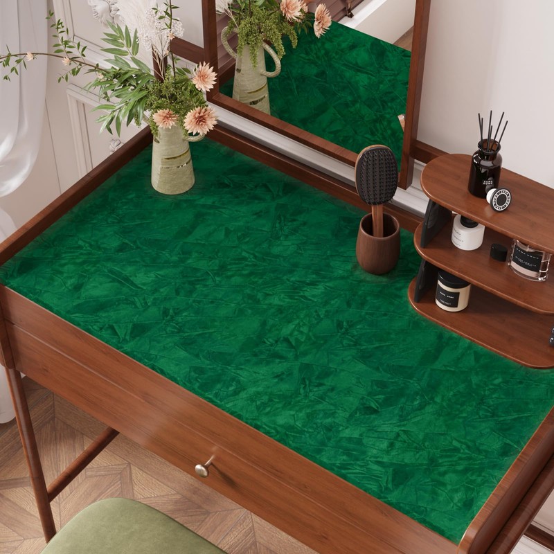 VaryPaper 15.7" x 78.7" Dark Green Crushed Velvet Drawer Liner