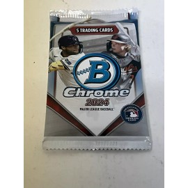 2024 BOWMAN CHROME BASEBALL PACK SEALED - 5 CARDS