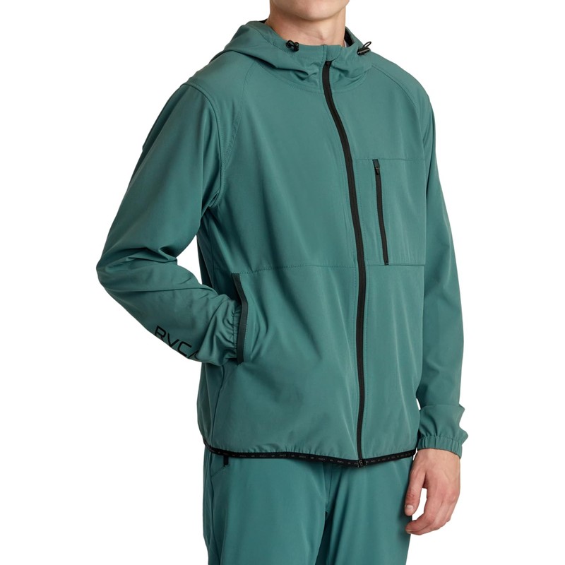 RVCA Mens Sport Yogger II Athletic Jacket - Pine Grey