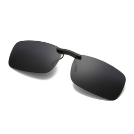 ZesMark Sunglasses, Polarized UV Protection, Glasses Wipes, Case Included, Clip-On Over Glasses, One-Touch Attachment, Lightweight 0.2 oz (5 g), Black