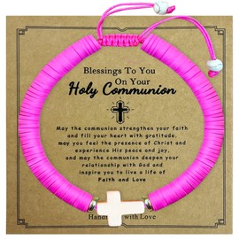 Senfour First Communion Gifts for Girls & Boys, Baptism Gifts Cross Bracelet for Girls,Boys, Kids for Age 3+