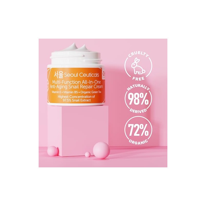 SeoulCeuticals Crema Multiusos con Extracto de Caracol, Vitamina E y