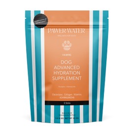 Pawer Water DOG CALMING Hydration Supplement POUCH 5 | Help reduce Stress, Anxiety, Hyperactivity, Barking| Electrolytes, Ashwagandha, L-theanine, L-Tryptophan, Collagen, Vitamins | For All Breeds