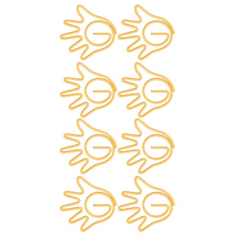 100Pcs Paper Clip Metal Hand Shaped Design Rustproof Paperclip Decoration