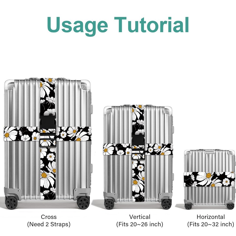 Luggage Straps, 2 Pcs Luggage Straps for Suitcases Strap Suitcase