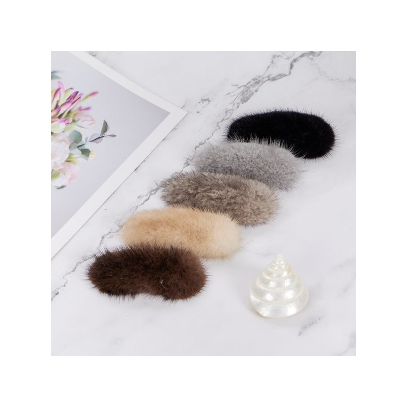 Lala 천연 밍크털 똑딱핀(LALA-H676) Natural Mink Fur Hair Clip (LALA-H676)