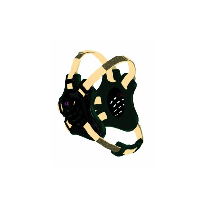 Cliff Keen F5 Tornado Headgear - Black/Dark Green/Vegas Gold