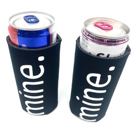 Slim Can Cooler Insulated - 2 Pack - Compatible with White Claw Michelob Ultra Truly - Mine - Black