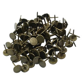 Dijedev 100pcs Flat Head Thumb Tacks, Furniture Tacks Pins 11mm x 17mm / 0.43 Inch x 0.67 Inch, Bronze Vintage Style Upholstery Tacks for Furniture Sofa, Jewelry Box Decoration
