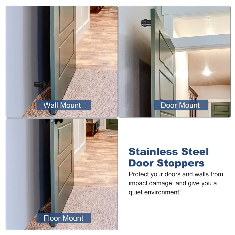 uxcell 10Pcs 2" Door Stoppers, Stainless Steel Floor Mount Door