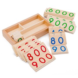 Sharplace Wooden Number Index Cards 1 9000 Development Montessori Learning