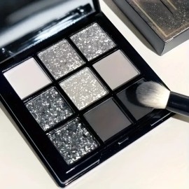 Paleta De Sombras Smoky 9 Colores Mate Negro Blanco Gris Pla