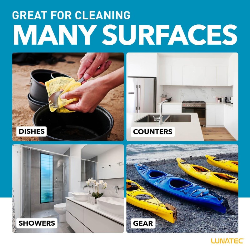 Lunatec Odor-Free Kitchen Dishcloths. A Scrubber and scouring pad for