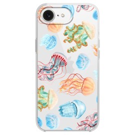 Blingy's for Cellphone Case, Cute Jellyfish Pattern Fun Ocean Fish Style Beach Design Transparent Soft TPU Protective Clear Case 6.1 inch (Jellyfish, SE4)