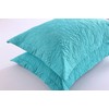 MarCielo 2-Piece Embroidered Pillow Shams, King Decorative Microfiber Pillow Shams