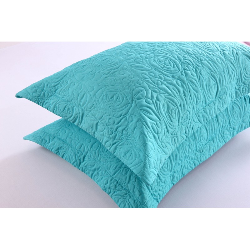 MarCielo 2-Piece Embroidered Pillow Shams, King Decorative Microfiber Pillow Shams