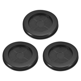 QUARKZMAN Pack of 3 Rubber Cable Grommets, 42 mm ID 50 mm, Drill Hole Rubber Grommets, Double-Sided Hole Plugs, Rubber Seal, Round for Protection of Wires and Cables, for Desks, Black