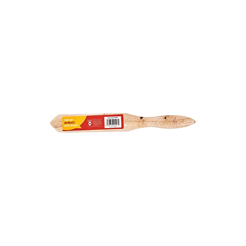 Amtech S3400 4 Row Wire Brush with Wooden Handle
