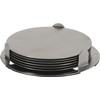 Coasters Set of 6 With Holder Silver Stainless Steel Cup