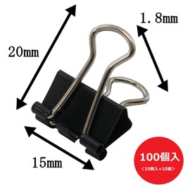 Sancake Com DB-4-BK-100 Double Clips, Small and Small, Pack of 10, 10 Boxes, Black