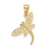 14K Solid Yellow Gold Dragonfly Necklace Chain Pendant Charm Only
